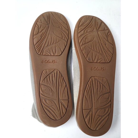 Olukai Women's Slip on Relaxed Fit Gray Canvas Loafers Size 9 - Picture 8 of 9